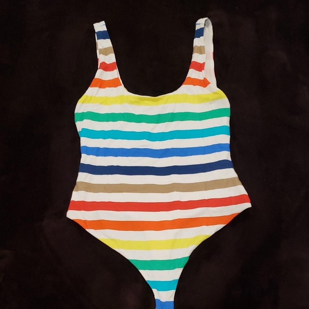 Alice + Olivia Multicolor Striped Body Suit